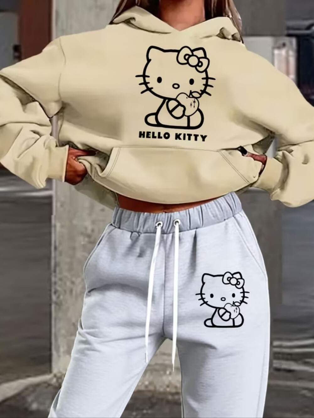 Hello Kitty Black Hoodie And Sweatpants